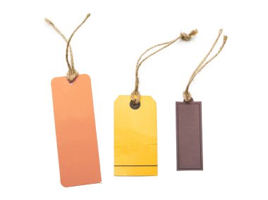 Boş alışveriş Etiketler üzerinde beyaz izole şablonları