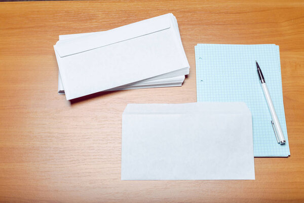 Photo of blank envelopes, close up