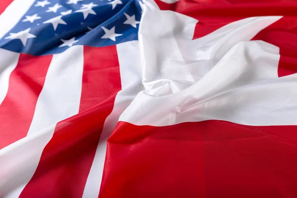 Close View American Canadian Flags — Stock Photo, Image