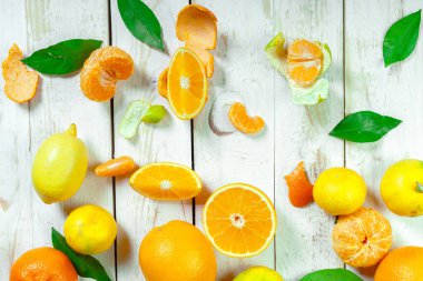 taze narenciye Beyaz ahşap tablo