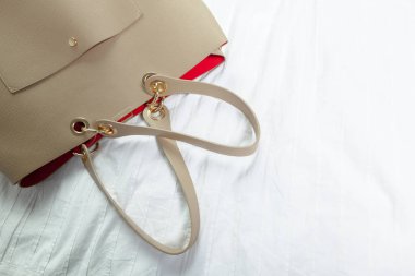 Kadın çanta üzerinde beyaz Tekstil