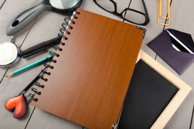 Okul kırtasiye masada Close-up