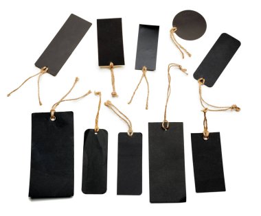 Boş alışveriş etiket Isolated beyaz şablonları