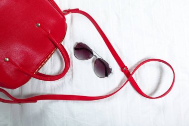 Kadın çanta üzerinde beyaz Tekstil