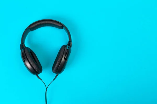 Headphones Blue Background — Stock Photo, Image