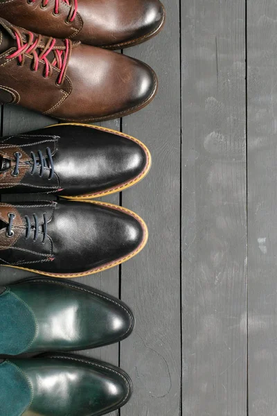 Deri Erkek Ayakkabı Görünümü Kapat — Stok fotoğraf