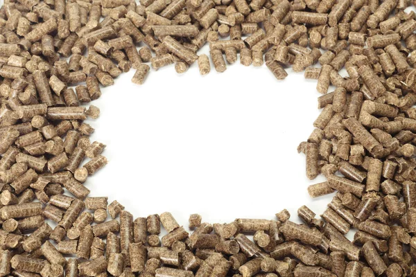 Bioenergia Fából Készült Labdacs Pellet Fehér Asztal — Stock Fotó