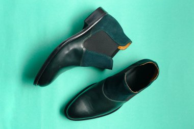 Deri erkek ayakkabı görünümü Kapat