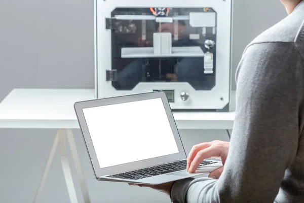 Designer Working With 3D Printer