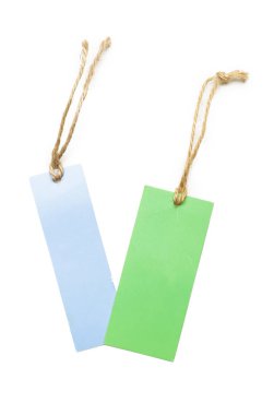 Boş alışveriş etiket Isolated beyaz şablonları