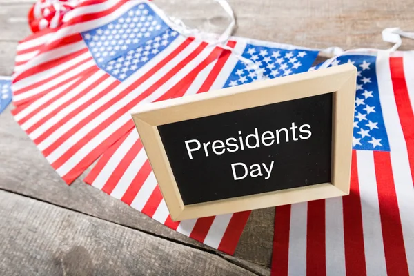 Text Happy Presidents Day Written Chalkboard Flag United States — Stock Photo, Image