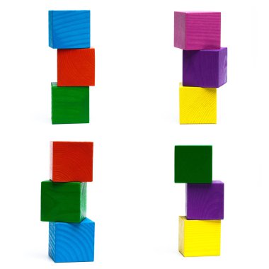 çok renkli ahşap oyun küp