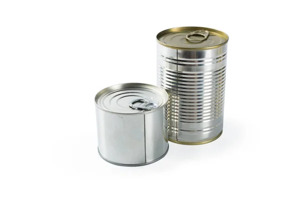 Metal Cans Isolated White Background — Stock Photo, Image