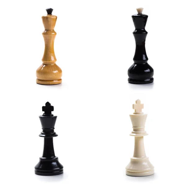 Schachfiguren Isoliert Auf Weißem Hintergrund — Stockfoto