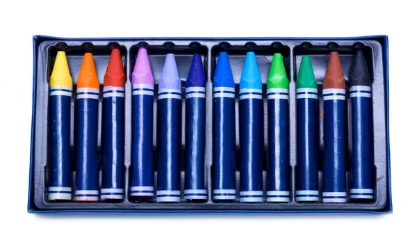 Crayons Couleur Isolés Sur Fond Blanc — Photo