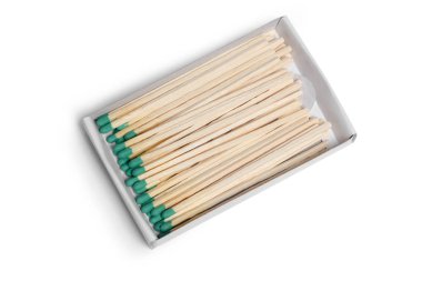 Beyaz arka plan üzerinde izole maçlar. Closeup çekim.