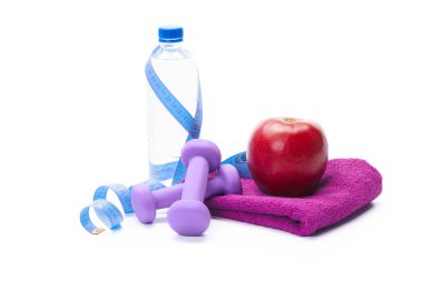 Fitness Ekipmanları. Sağlıklı gıda. Halter