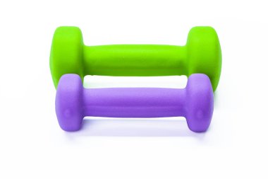 Beyaz arka plan üzerinde izole parlak halter