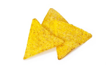 beyaz zemin üzerine Mısır cips