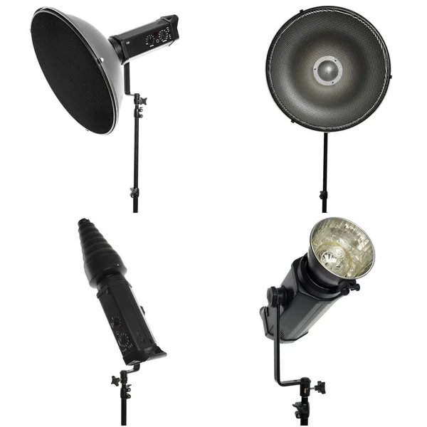 Photo Studio Lighting Equipment Isolated White Background — Stock Photo, Image