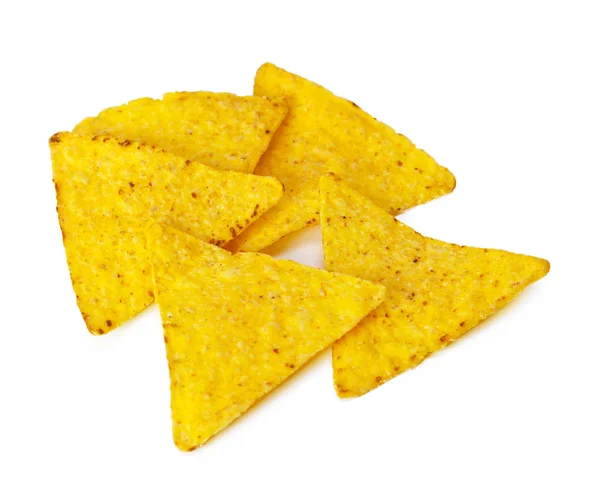 Nachos Mais Sfondo Bianco — Foto Stock