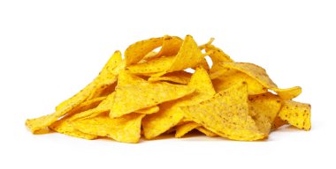 beyaz zemin üzerine Mısır cips