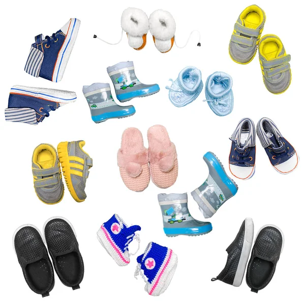 Sammlung Von Kinderkleidung Auf Weißem Hintergrund — Stockfoto