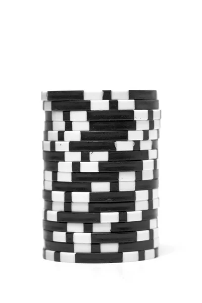 Stos Żetonów Pokerowych Izolowanych Białym Tle — Zdjęcie stockowe