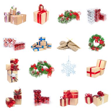Noel hediye kutuları kolaj
