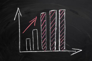 siyah arka plan üzerinde büyüyen çizgi grafiği