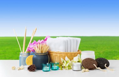Tahta masadaki spa tedavisinin bileşimi