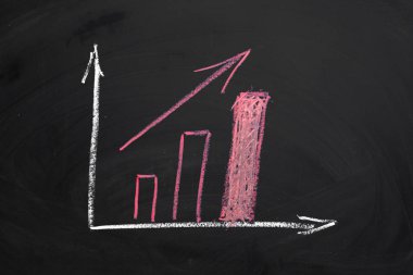 siyah arka plan üzerinde büyüyen çizgi grafiği