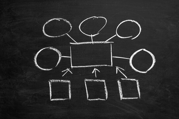 Blank chart on business black chalkboard