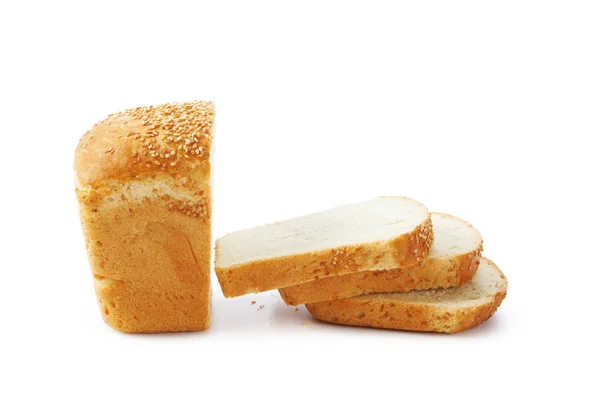 Vers Gebakken Brood Geïsoleerd Wit — Stockfoto