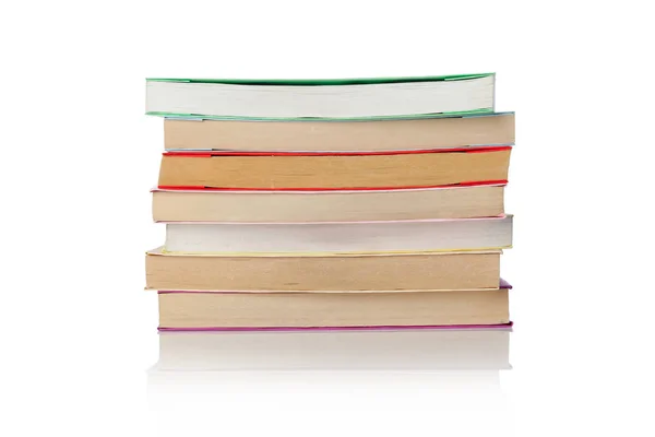 Vista Perto Livros Isolados Sobre Fundo Branco — Fotografia de Stock
