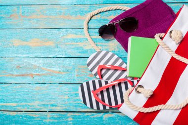 Plaj eşyalarıyla yaz tatili geçmişi