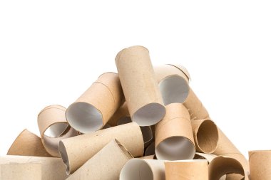 Beyaz arka plan üzerinde boş tuvalet kağıdı