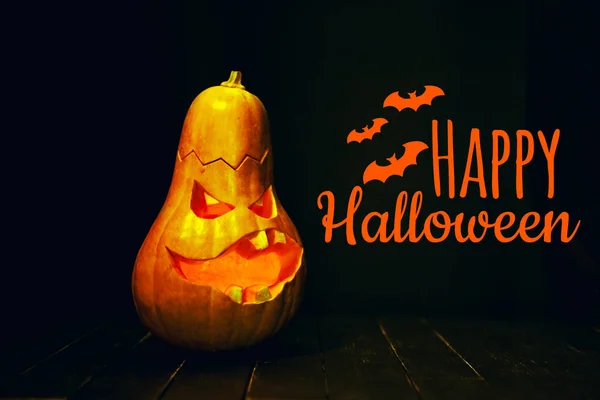Strašidelné Halloween Dýně Tmavém Pozadí — Stock fotografie