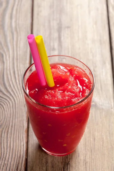 Heerlijke Watermeloen Drankje Glas Close — Stockfoto