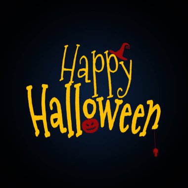Koyu arka plan üzerinde mutlu Halloween metin