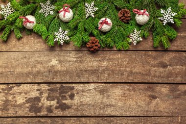 Köknar ağacı dalları ile Noel tatil arka plan