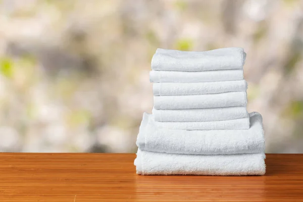 Stos Ręczniki Kąpielowe Zbliżenie — Zdjęcie stockowe