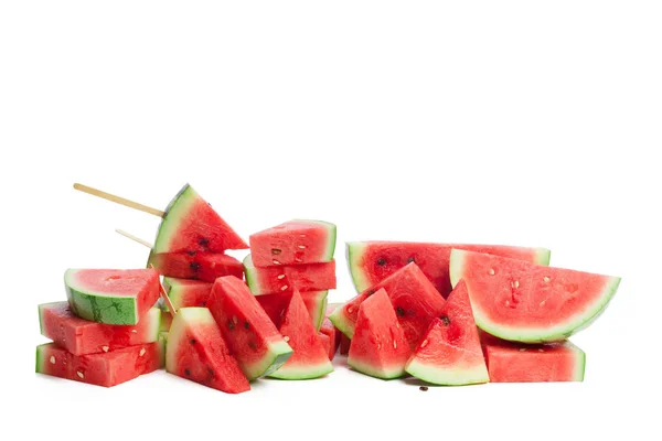 Slices Watermelon White Background — Stock Photo, Image