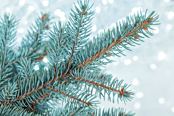 Albero Natale Sfondo Bokeh Azzurro — Foto Stock
