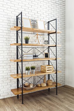 hafif çatı iç modern ahşap raf