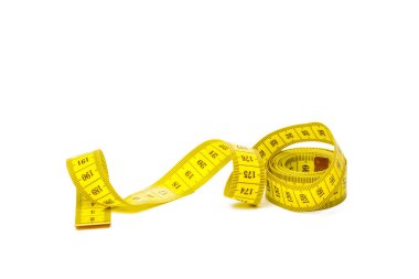 sarı metrik beyaz panorama arka plan üzerinde izole bant ölçme