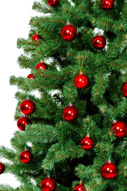 Dekoratif elemanlar ile Noel ağacı görünümü Kapat