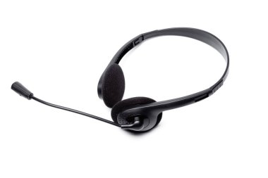 Beyaz arka plan üzerinde izole mikrofon kulaklık