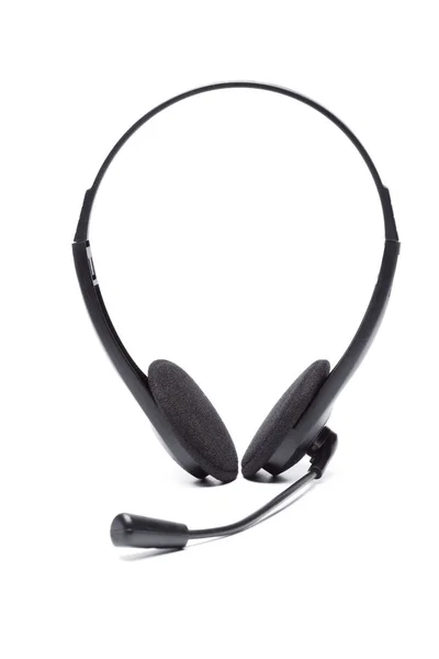 Headset Com Microfone Isolado Fundo Branco — Fotografia de Stock