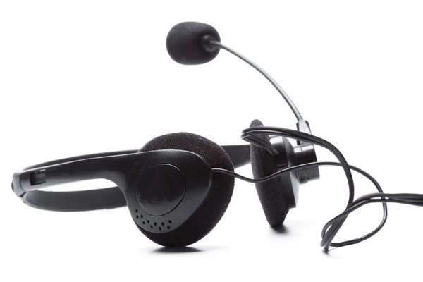 Headset Com Microfone Isolado Fundo Branco — Fotografia de Stock